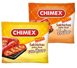 Empaque Salchicha para Asar con Queso y Salchicha para Asar Tocino Chimex Empaque Salchicha para Asar con Queso y Salchicha para Asar Tocino Chimex